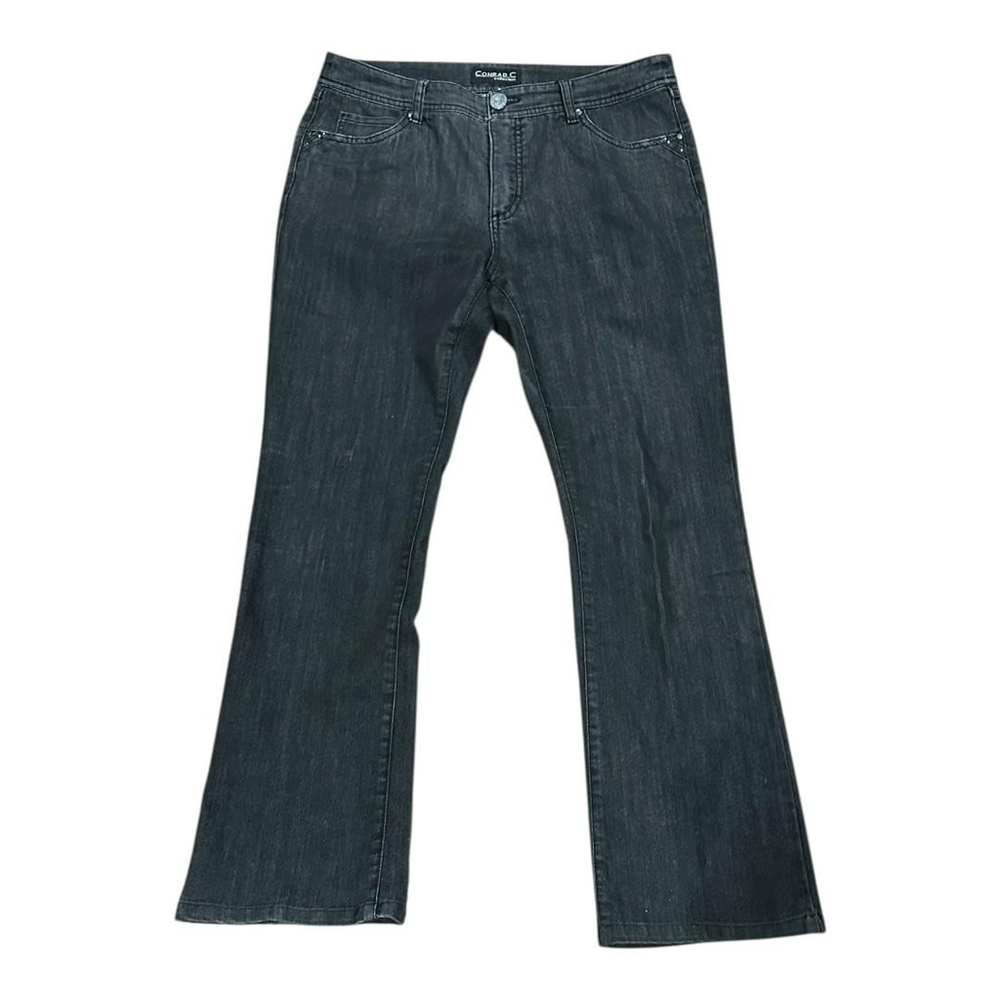Conrad C Jeans Womens 8 Black Stretch Bootcut Denim Embellished Pockets